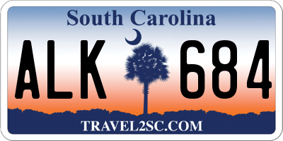 SC license plate ALK684