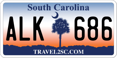 SC license plate ALK686