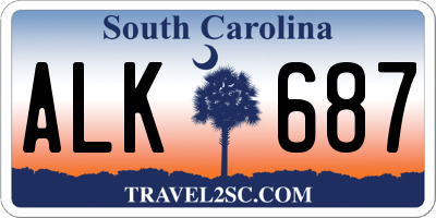 SC license plate ALK687