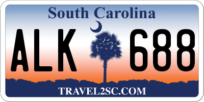 SC license plate ALK688