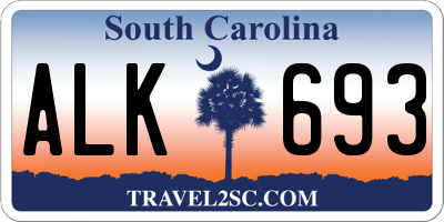 SC license plate ALK693