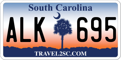 SC license plate ALK695