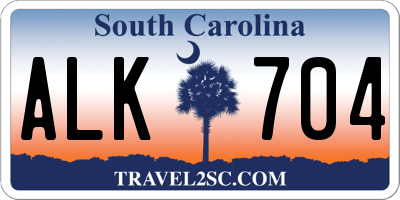 SC license plate ALK704