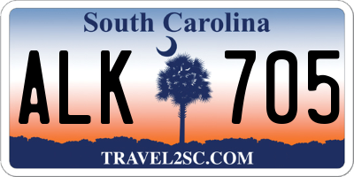 SC license plate ALK705