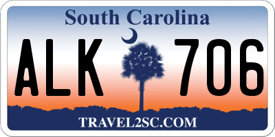SC license plate ALK706