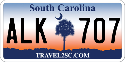 SC license plate ALK707