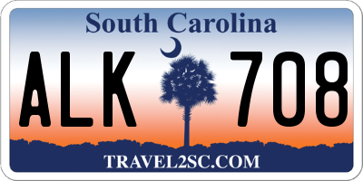 SC license plate ALK708