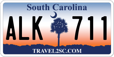 SC license plate ALK711