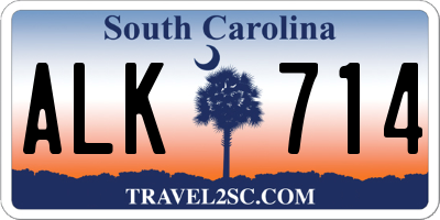 SC license plate ALK714