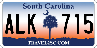 SC license plate ALK715