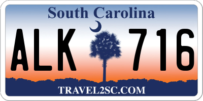 SC license plate ALK716