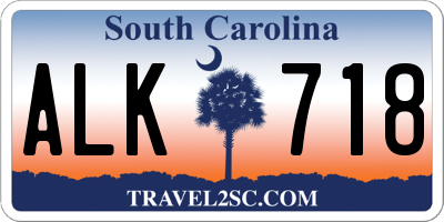 SC license plate ALK718