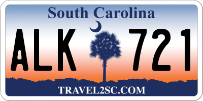 SC license plate ALK721