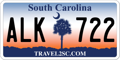 SC license plate ALK722