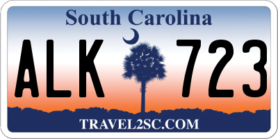 SC license plate ALK723