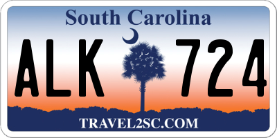 SC license plate ALK724