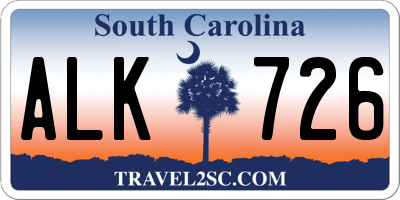SC license plate ALK726