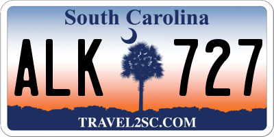 SC license plate ALK727
