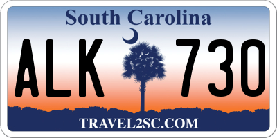 SC license plate ALK730