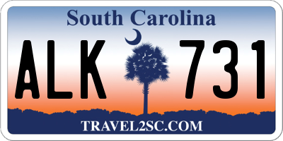 SC license plate ALK731