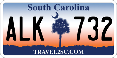 SC license plate ALK732