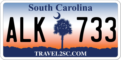 SC license plate ALK733