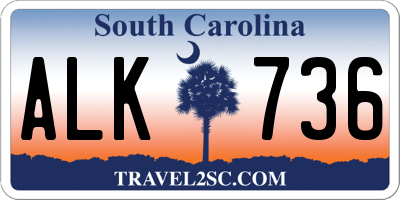 SC license plate ALK736
