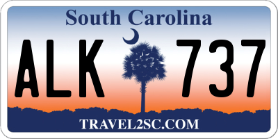 SC license plate ALK737