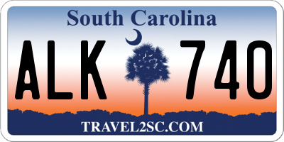 SC license plate ALK740