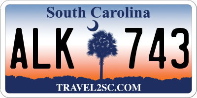SC license plate ALK743