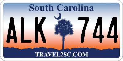 SC license plate ALK744