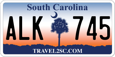 SC license plate ALK745
