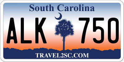 SC license plate ALK750