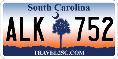SC license plate ALK752