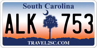 SC license plate ALK753
