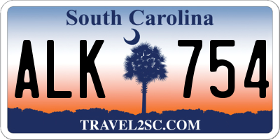 SC license plate ALK754