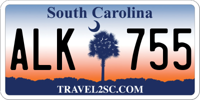 SC license plate ALK755