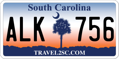 SC license plate ALK756