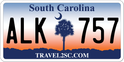 SC license plate ALK757