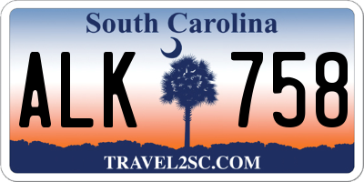 SC license plate ALK758