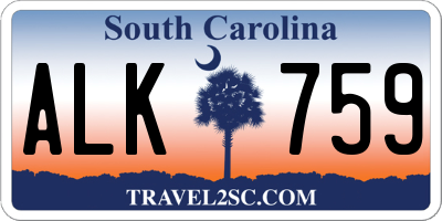 SC license plate ALK759