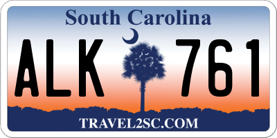 SC license plate ALK761