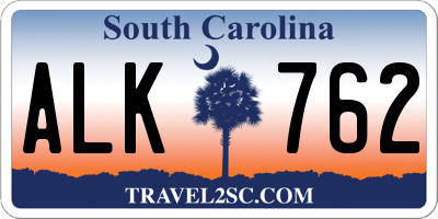 SC license plate ALK762