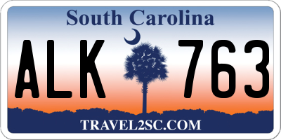 SC license plate ALK763