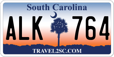 SC license plate ALK764