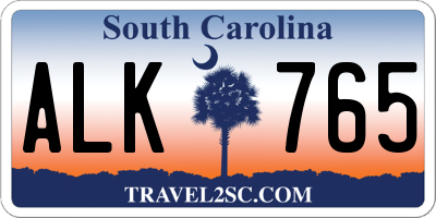 SC license plate ALK765