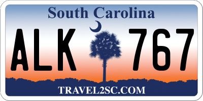 SC license plate ALK767