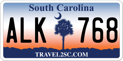 SC license plate ALK768