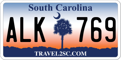 SC license plate ALK769