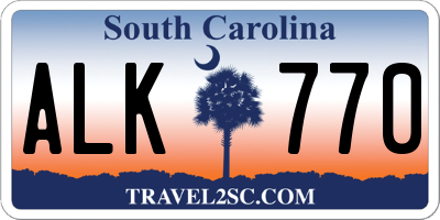 SC license plate ALK770